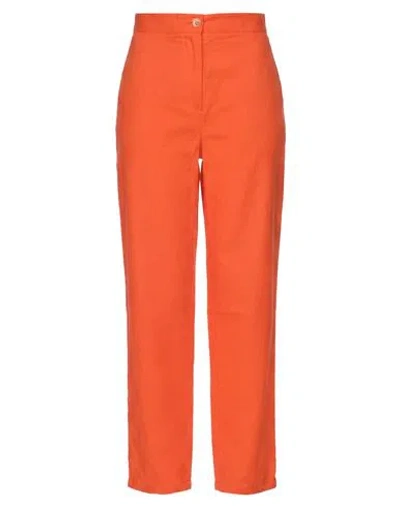 Vicolo Woman Pants Orange Size M Viscose, Linen