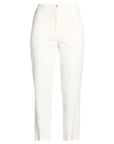 Vicolo Woman Pants Pastel Yellow Size S Viscose, Linen In White