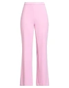 Vicolo Woman Pants Pink Size L Polyester, Elastane In Pink
