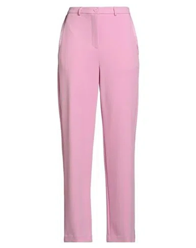 Vicolo Woman Pants Pink Size L Polyester, Elastane