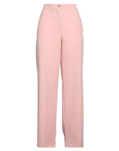 Vicolo Woman Pants Pink Size L Polyester, Viscose, Elastane