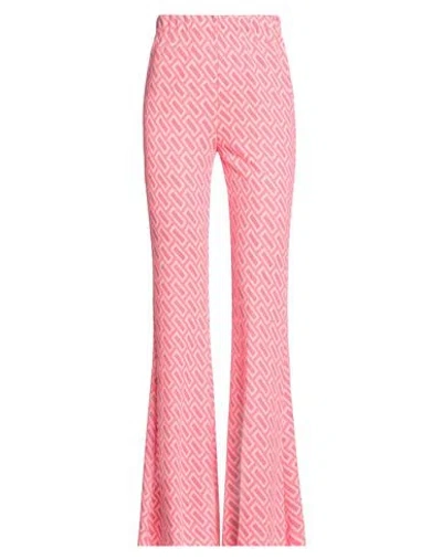 Vicolo Woman Pants Pink Size M Polyester, Cotton, Viscose, Metal, Elastane