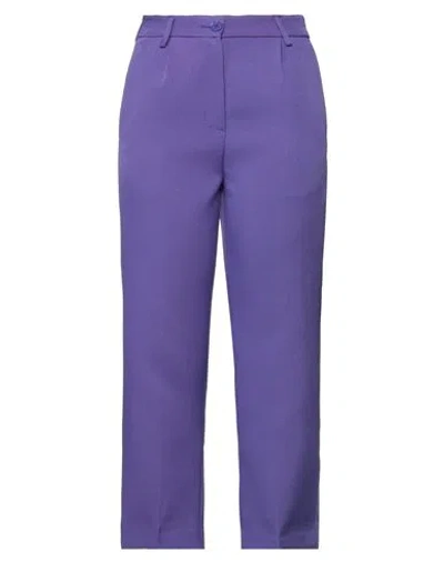 Vicolo Woman Pants Purple Size Xs Acetate, Viscose