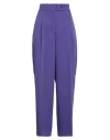 Vicolo Woman Pants Purple Size Xs Polyester, Elastane, Acetate, Viscose