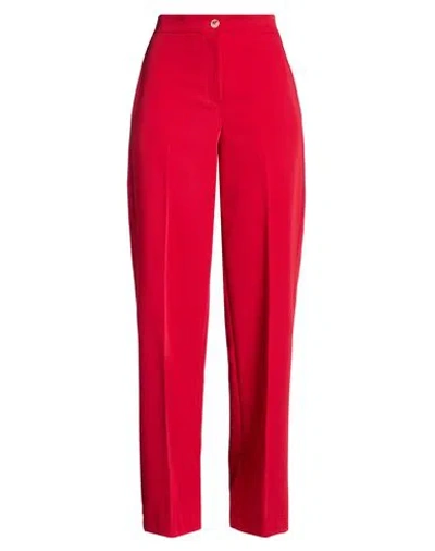Vicolo Woman Pants Red Size S Polyester, Viscose, Elastane
