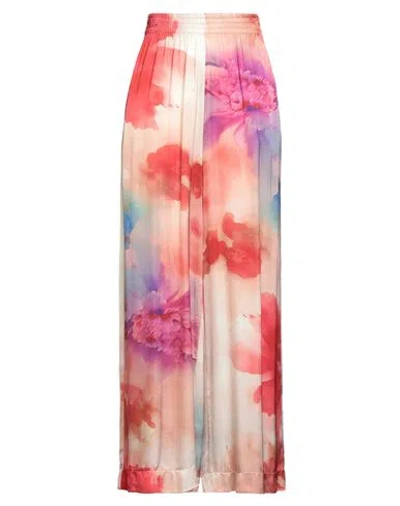 Vicolo Woman Pants Red Size S Viscose In Multi