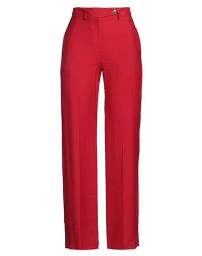 Vicolo Woman Pants Red Size Xs Viscose, Nylon