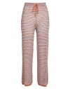 Vicolo Woman Pants Rust Size Onesize Cotton, Acrylic In Red
