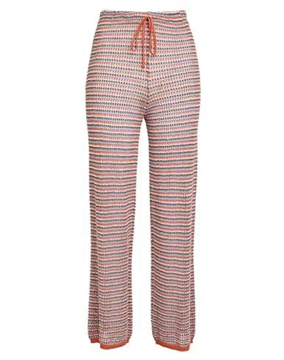 Vicolo Woman Pants Rust Size Onesize Cotton, Acrylic In Red