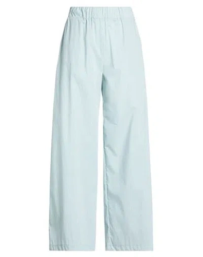 Vicolo Woman Pants Sage Green Size M Cotton, Polyamide, Elastane In Blue