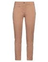 Vicolo Woman Pants Camel Size L Cotton, Elastane In Beige