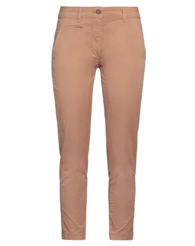 Vicolo Woman Pants Sand Size L Cotton, Elastane In Beige