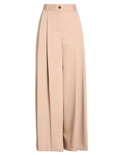 Vicolo Woman Pants Sand Size L Polyester, Viscose, Elastane In Neutral