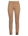 Vicolo Woman Pants Sand Size Xs Cotton, Elastane In Beige