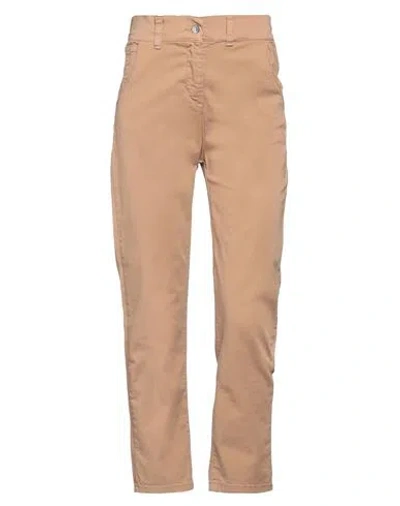 Vicolo Woman Jeans Camel Size Xs Cotton, Elastane In Beige