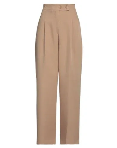 Vicolo Woman Pants Sand Size Xs Polyester, Elastane, Acetate, Viscose In Beige