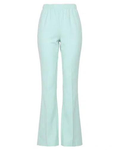 Vicolo Woman Pants Sky Blue Size S Polyester, Elastane In Green