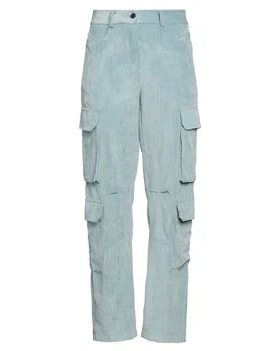 Vicolo Woman Pants Sky Blue Size Xs Polyester, Polyamide, Elastane
