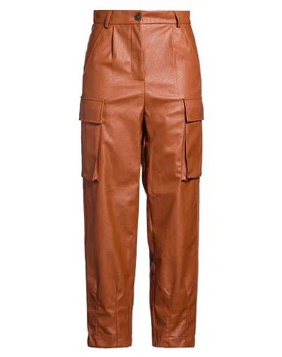 Vicolo Woman Pants Tan Size M Viscose, Polyurethane In Brown