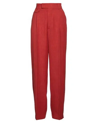 Vicolo Woman Pants Tomato Red Size L Polyester