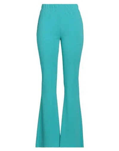 Vicolo Woman Pants Turquoise Size Xs Polyester, Elastane In Blue