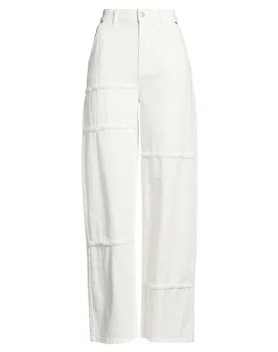 Vicolo Woman Pants White Size S Cotton