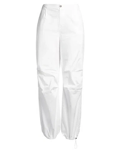 Vicolo Woman Pants White Size Xl Cotton, Elastane