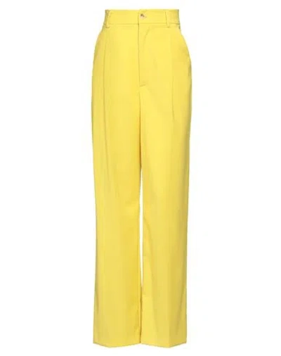 Vicolo Woman Pants Yellow Size Xs Polyester, Viscose, Elastane