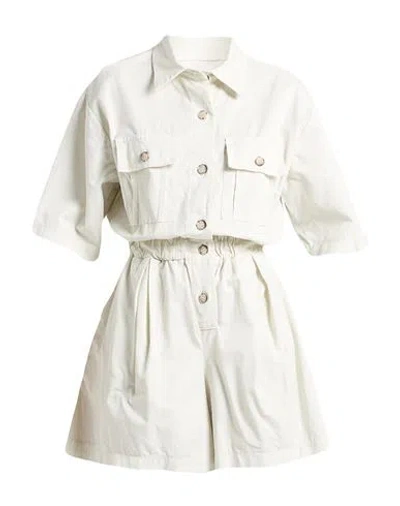 Vicolo Woman Playsuit Off White Size S Cotton, Linen, Elastane
