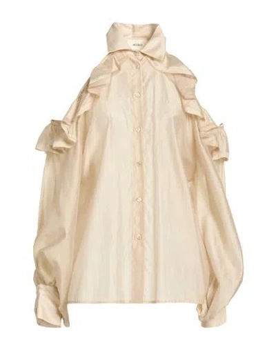 Vicolo Woman Shirt Beige Size M Lyocell, Nylon In Brown
