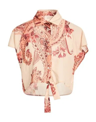 Vicolo Woman Shirt Beige Size M Polyester In Neutral