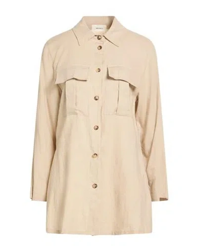 Vicolo Woman Shirt Beige Size S Linen, Viscose In Gray