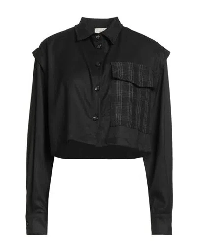 Vicolo Woman Shirt Black Size M Polyester, Viscose, Elastane
