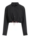 Vicolo Woman Shirt Black Size S Polyester, Viscose, Elastane In Black