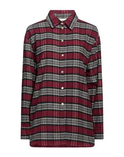 Vicolo Woman Shirt Burgundy Size M Cotton, Polyester In Multi