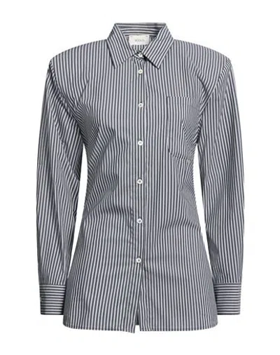 Vicolo Woman Shirt Charcoal Size M Cotton, Polyamide, Elastane In Blue