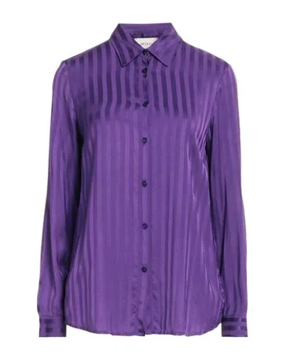 Vicolo Woman Shirt Deep Purple Size S Viscose