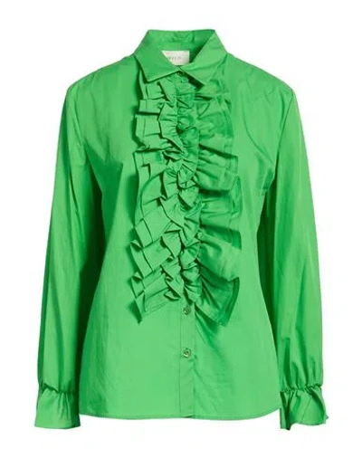 Vicolo Woman Shirt Green Size M Cotton