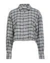 Vicolo Woman Shirt Grey Size M Cotton In Gray