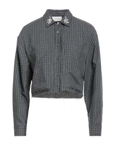 Vicolo Woman Shirt Grey Size M Polyester, Cotton In Gray