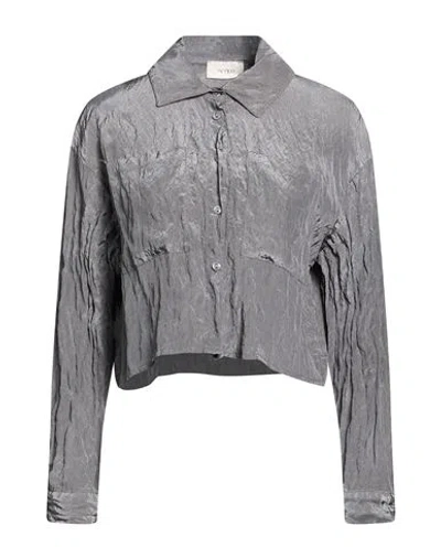 Vicolo Woman Shirt Grey Size M Viscose, Nylon In Gray