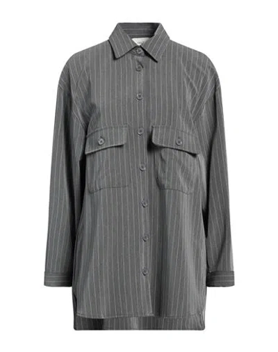 Vicolo Woman Shirt Grey Size S Polyester, Viscose, Elastane In Gray