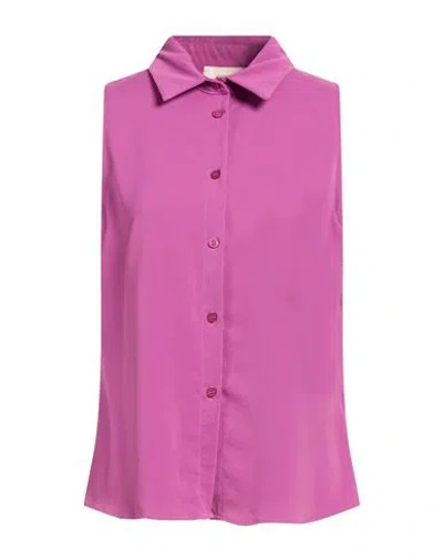 Vicolo Woman Shirt Mauve Size L Polyester In Purple