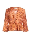 Vicolo Woman Shirt Orange Size M Cotton In Orange