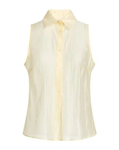 Vicolo Woman Shirt Pastel Yellow Size M Lyocell, Polyester In Neutral