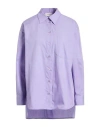 Vicolo Woman Shirt Purple Size M Cotton In Purple