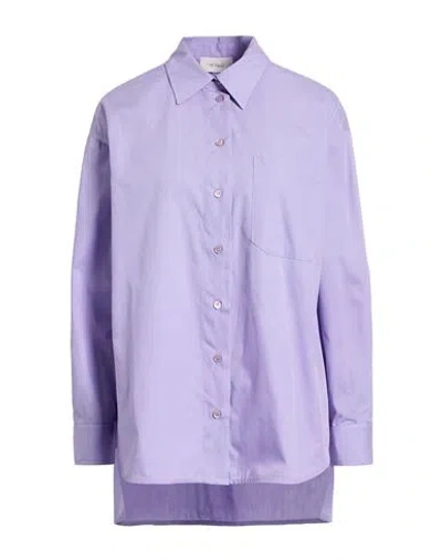 Vicolo Woman Shirt Purple Size M Cotton