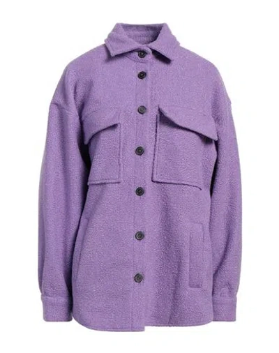 VICOLO VICOLO WOMAN SHIRT PURPLE SIZE M POLYESTER