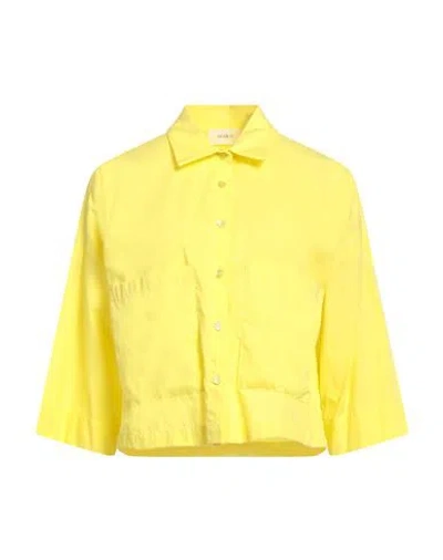 Vicolo Woman Shirt Yellow Size S Cotton