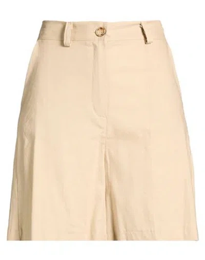 Vicolo Woman Shorts & Bermuda Shorts Beige Size M Linen, Viscose In Brown